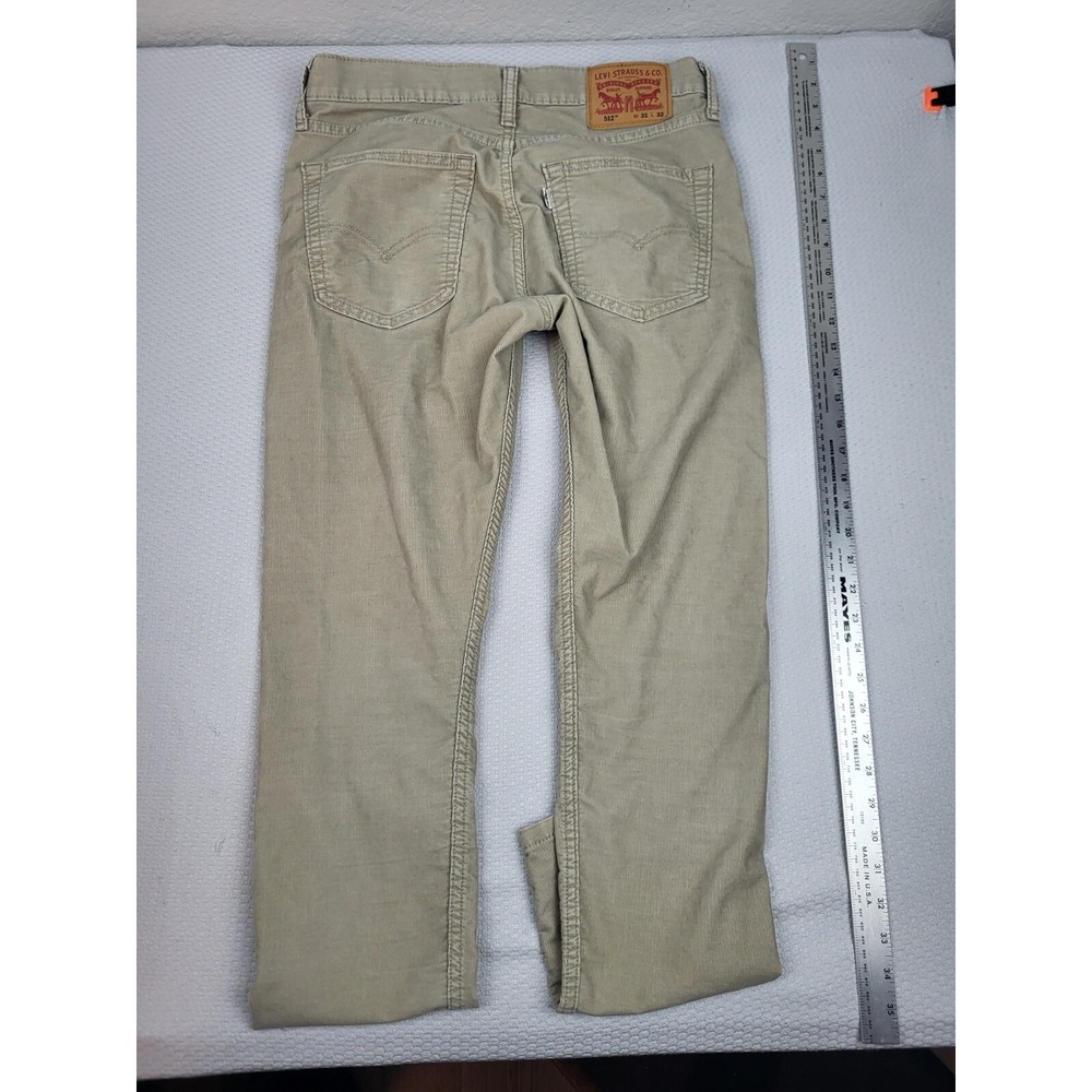 Levi 512 Corduroy Jeans Men 31 32 Brown Stretch Straight Leg Trousers Rockabilly - Picture 5 of 10